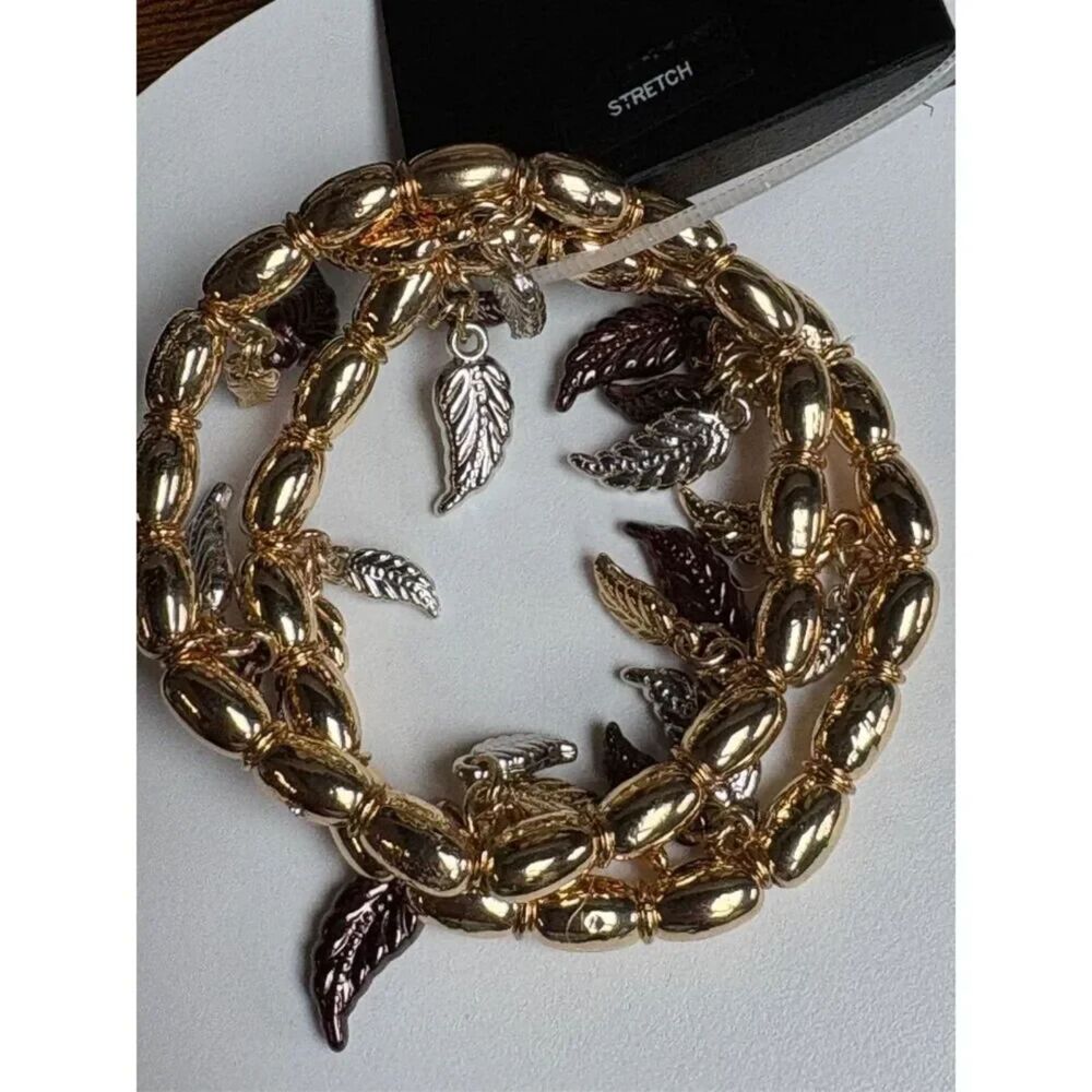2 pcs Leaf Charm Bracelet Ophelia Roe NWT